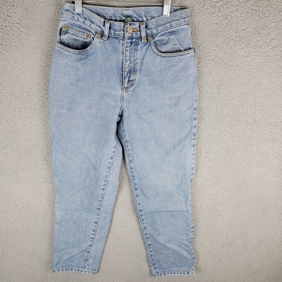 VINTAGE Lauren Ralph Lauren Jeans Womens 4 Petite 4P Blue Denim Straight LRL - Picture 1 of 10